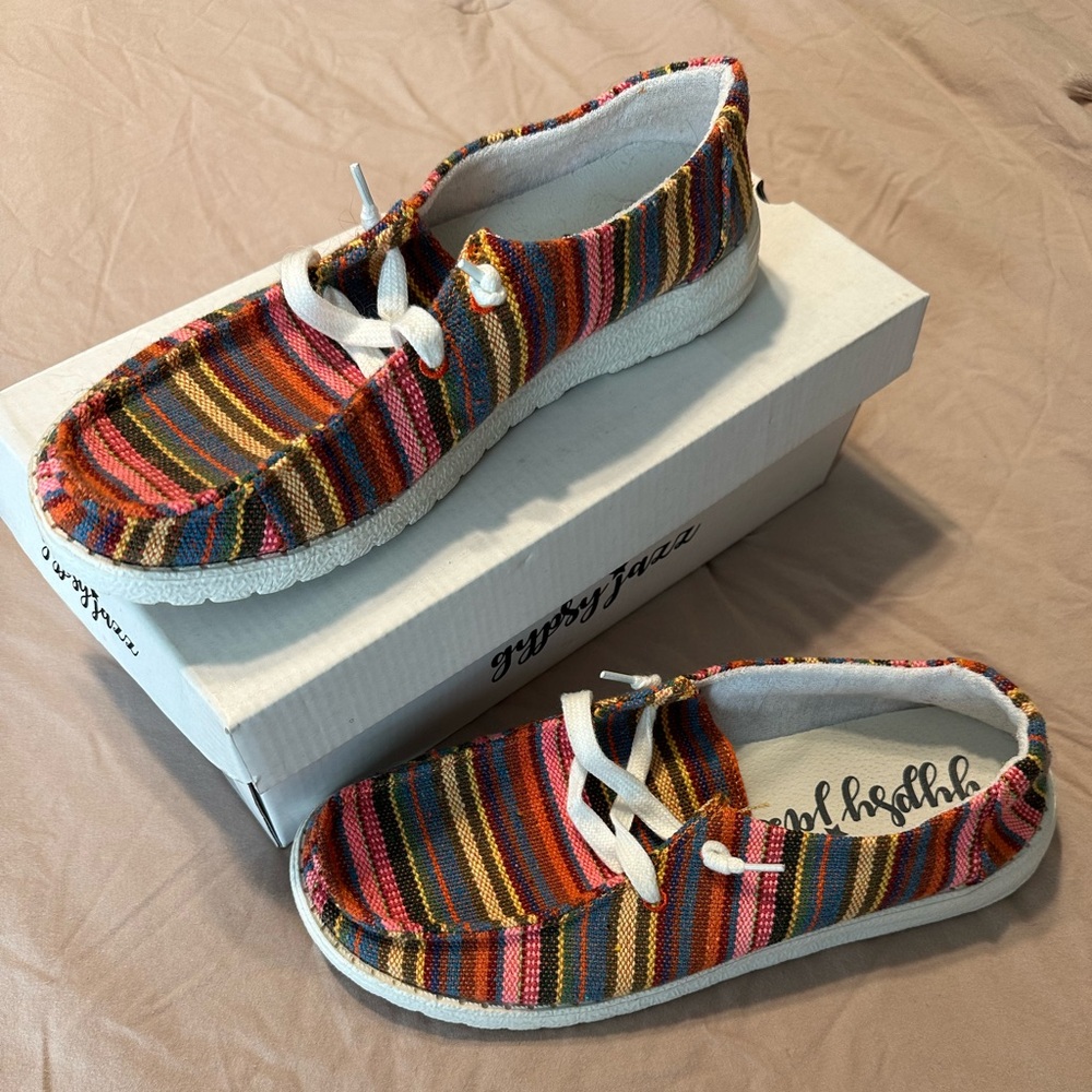 Gypsy Jazz Colorful Striped Shoes sz9